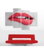 Multi-canvas 4x Red lips